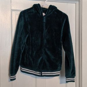 Wonder Nation Girls XL Fuzzy Zip Up Hoodie